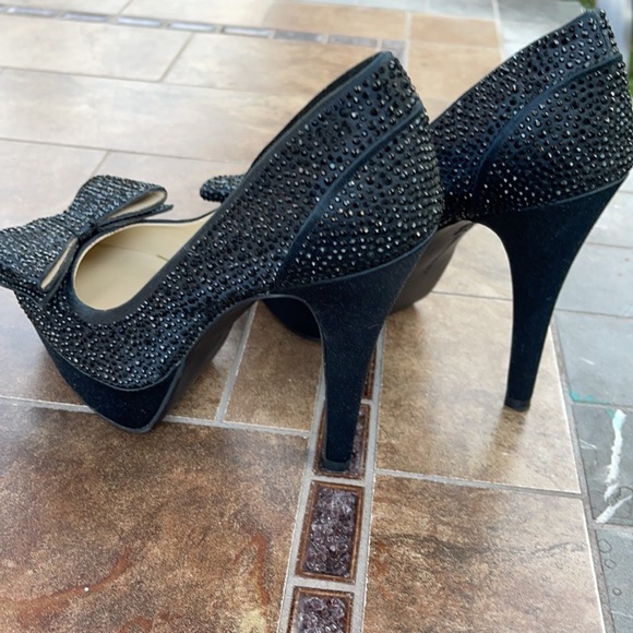 INC International Concepts Platform Heels with Small Shiny Rhinestones - Picture 4 of 8